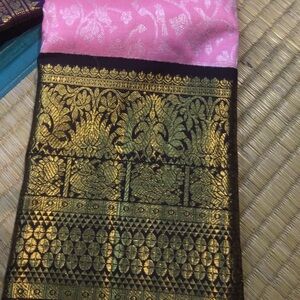 Pink and Gold Kanchivaram Silk